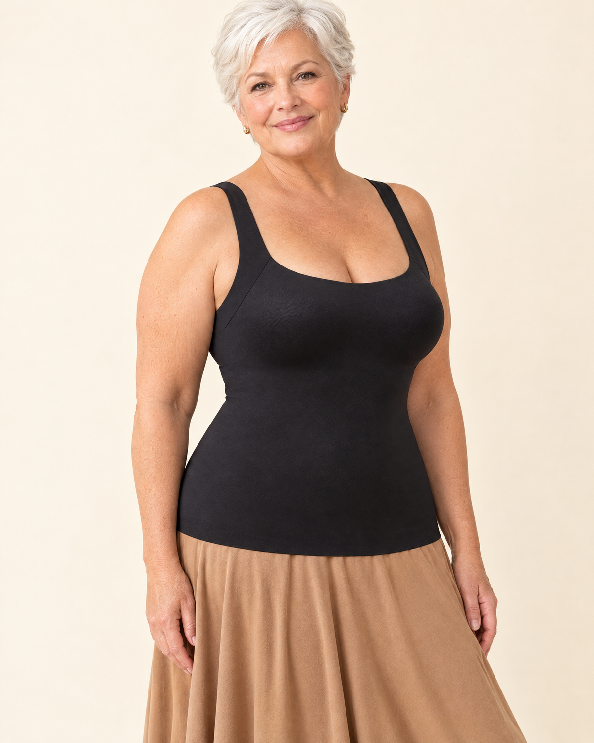 Débardeur à brassière intégrée Colette, coloris noir